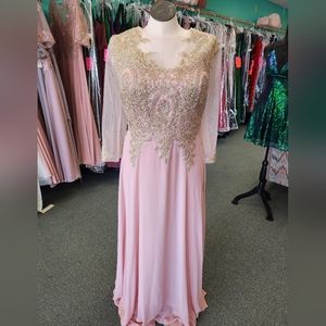 Mother's gown/Evening formal dress/Dusty Rose/Gold Size 3XL May Queen